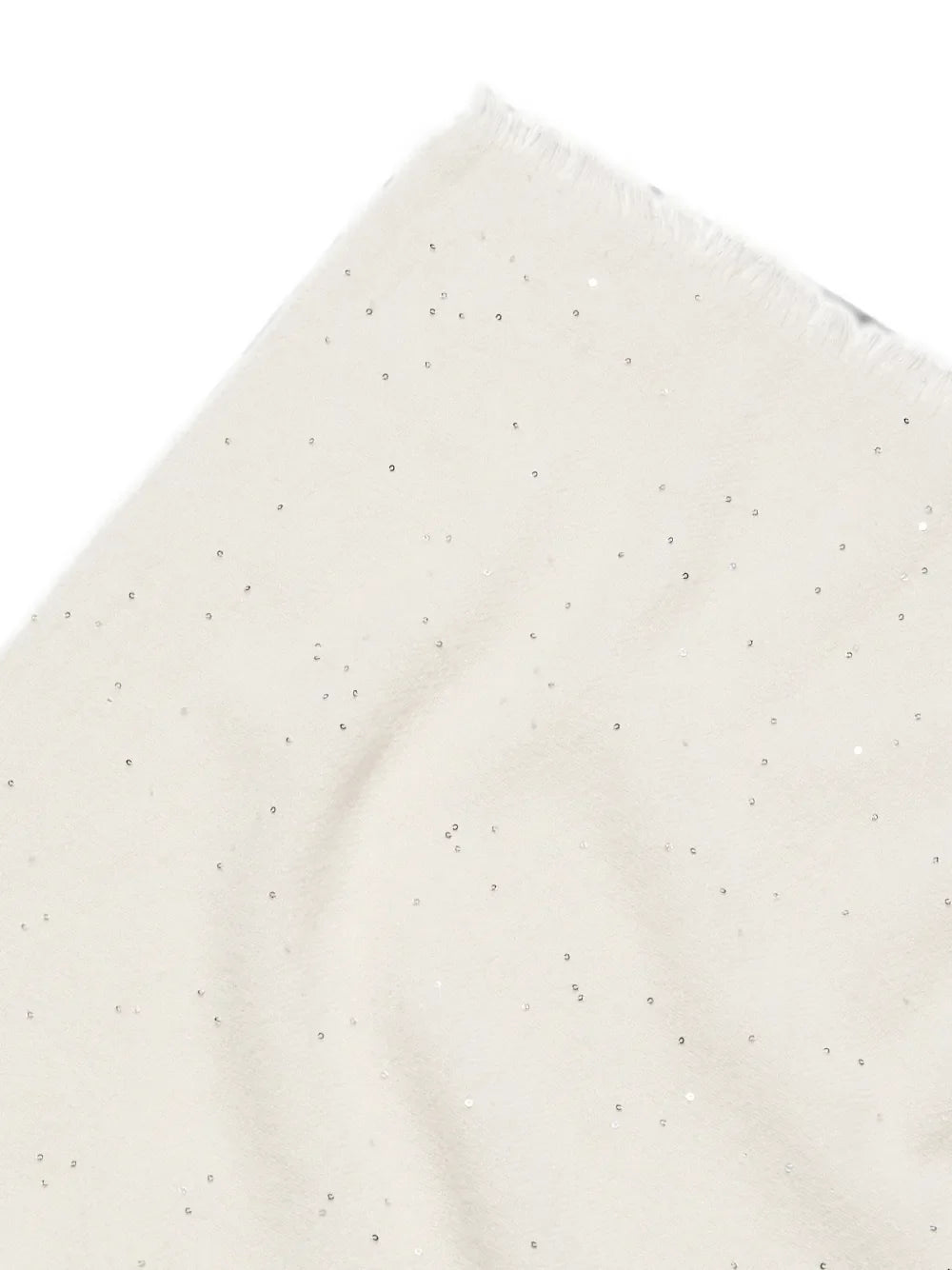 Peserico Sequin-Embellished Frayed Scarf — Beige, view 3