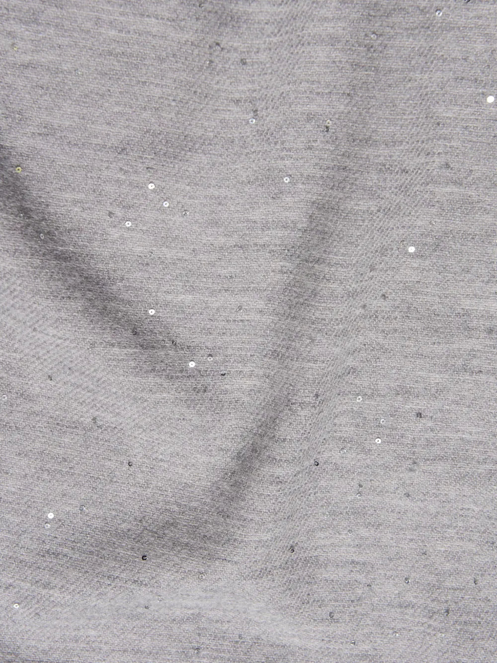 Peserico Sequin-Embellished Frayed Scarf — gray, view 2