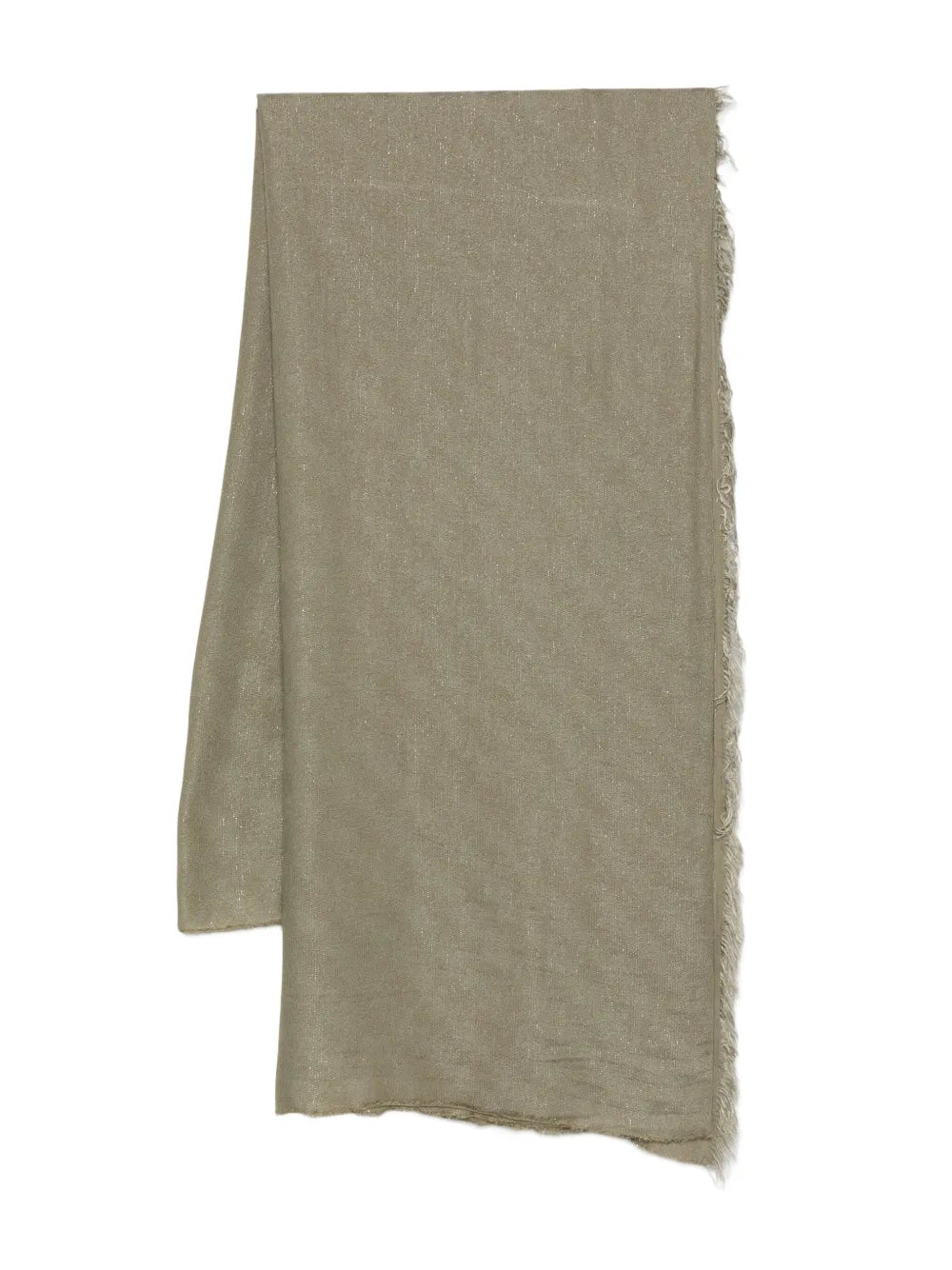 Peserico Fringed Metallic Scarf — Green by Peserico