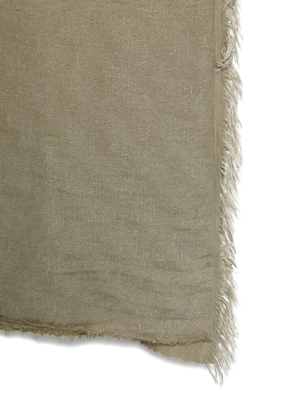 Peserico Fringed Metallic Scarf — Green, view 2