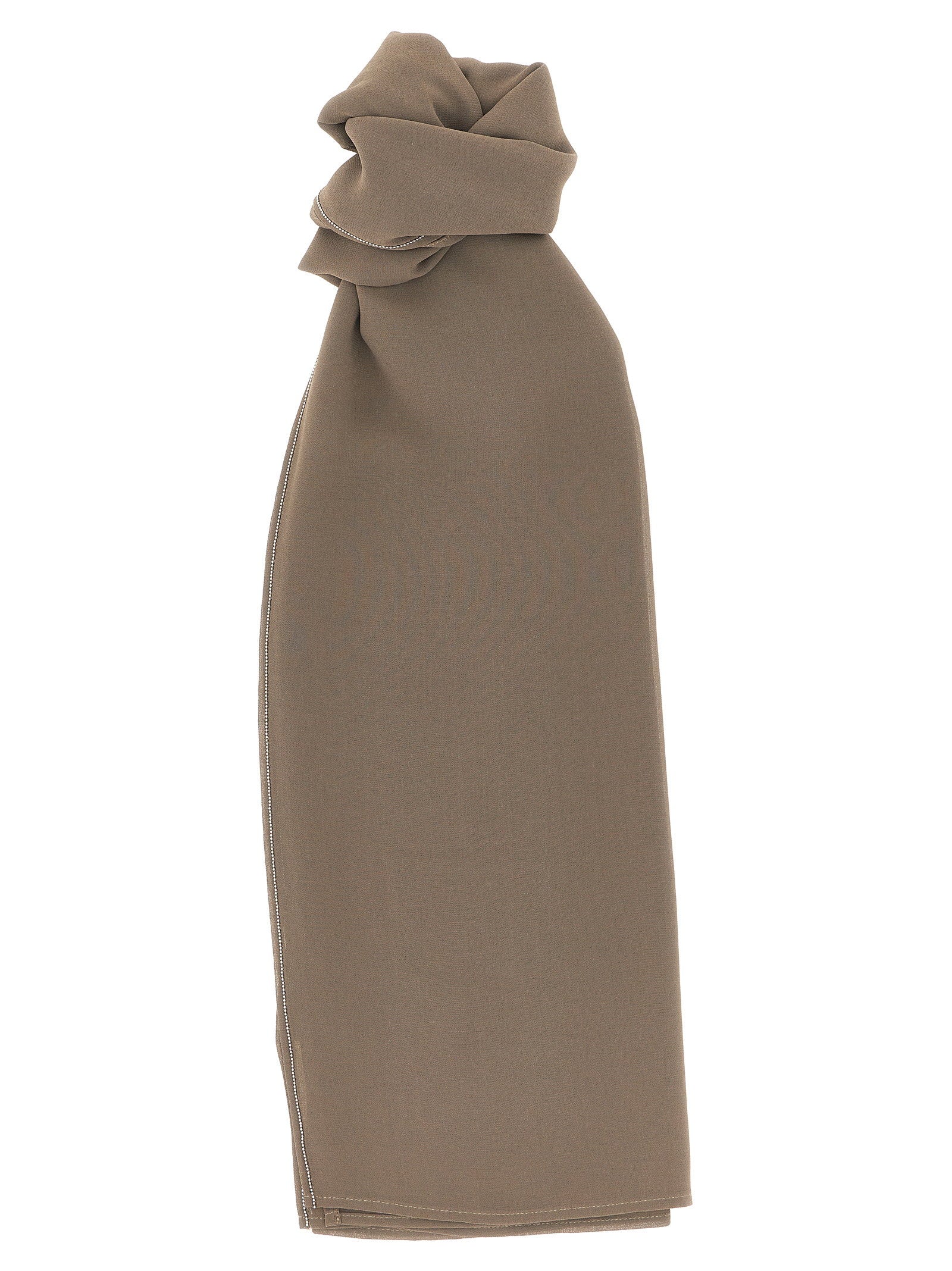 Peserico Georgette with Punto Luce Detail Scarf — Taupe by Peserico