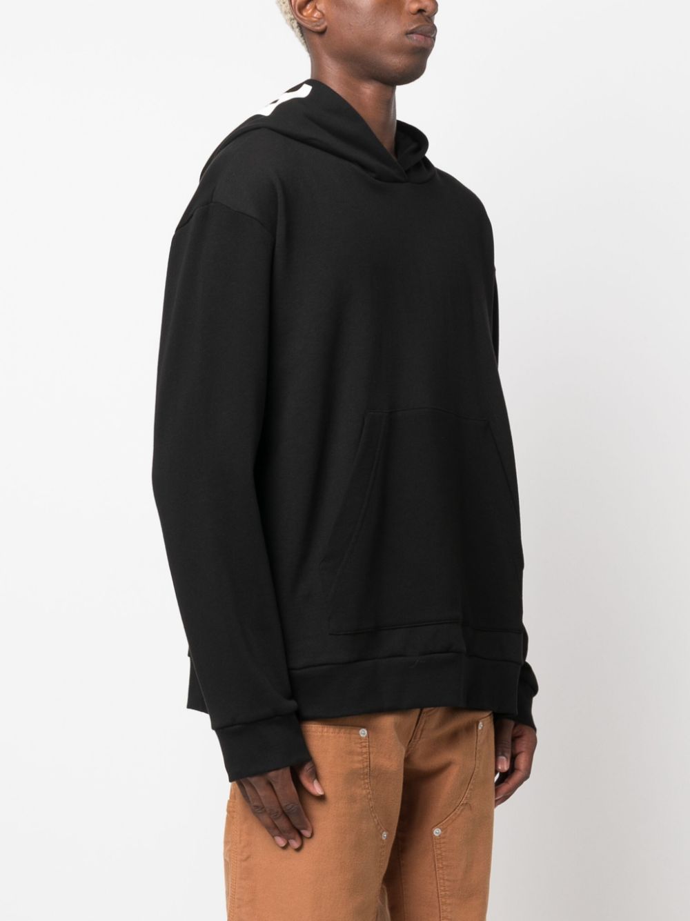Peuterey Logo-Print Cotton Hoodie — Black, view 2