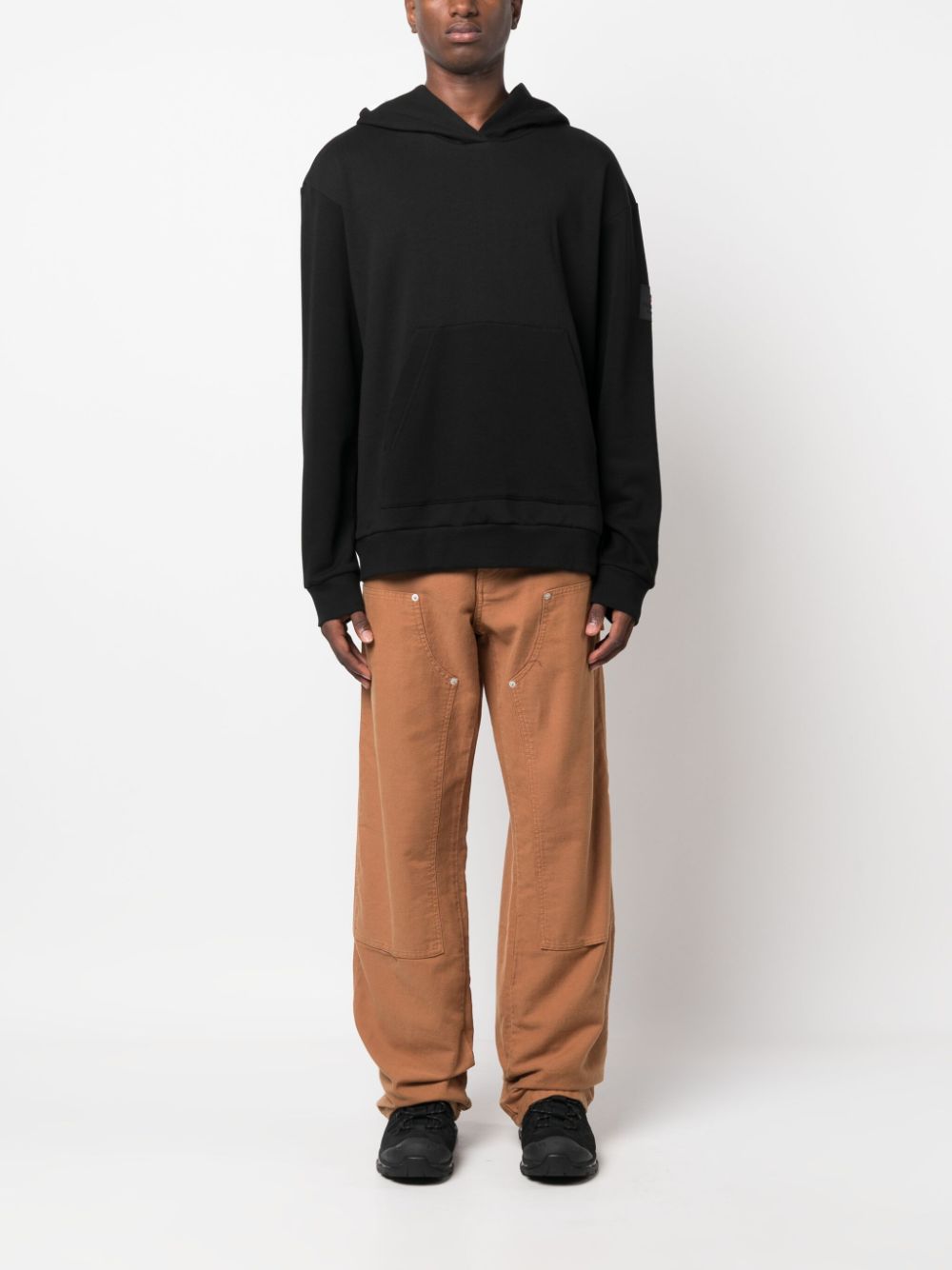 Peuterey Logo-Print Cotton Hoodie — Black, view 3