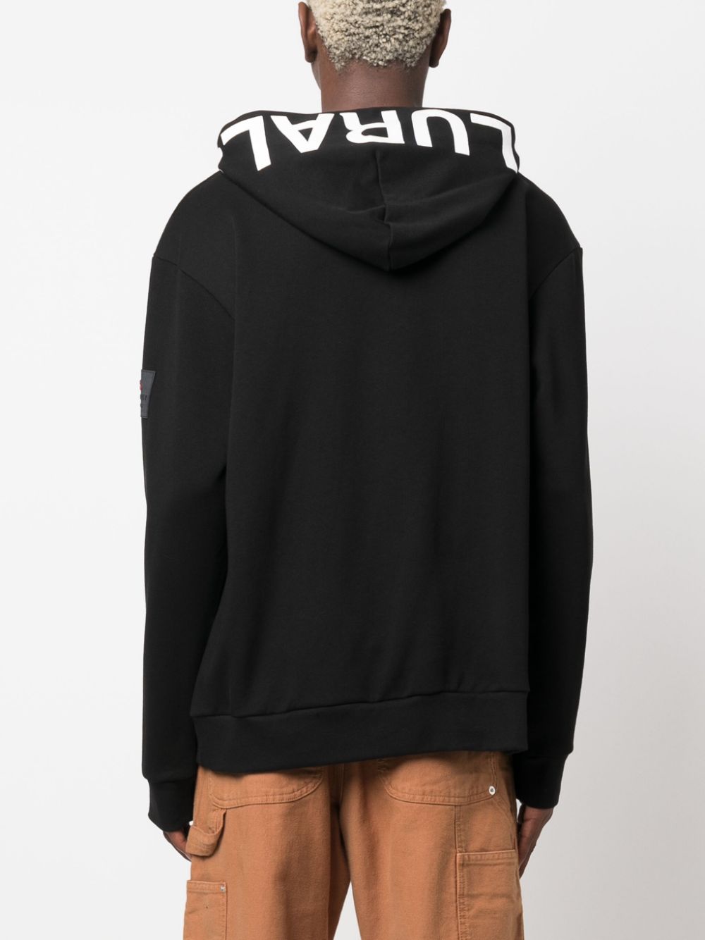 Peuterey Logo-Print Cotton Hoodie — Black, view 4