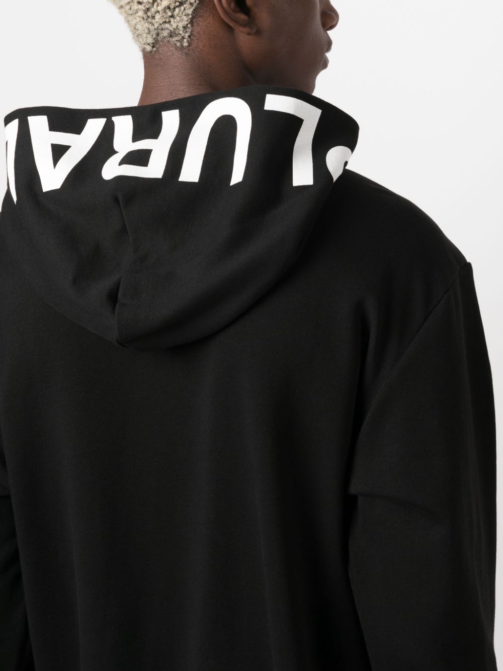 Peuterey Logo-Print Cotton Hoodie — Black, view 5