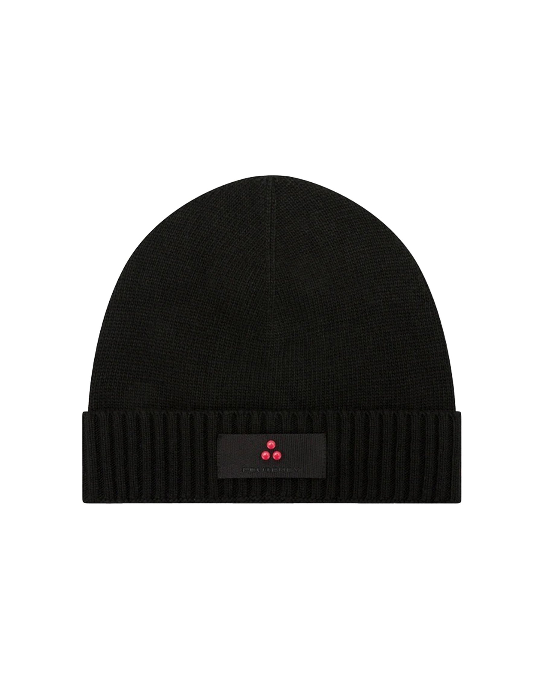 Peuterey PEX0179 Wool Blend Ribbed Beanie — Black by Peuterey