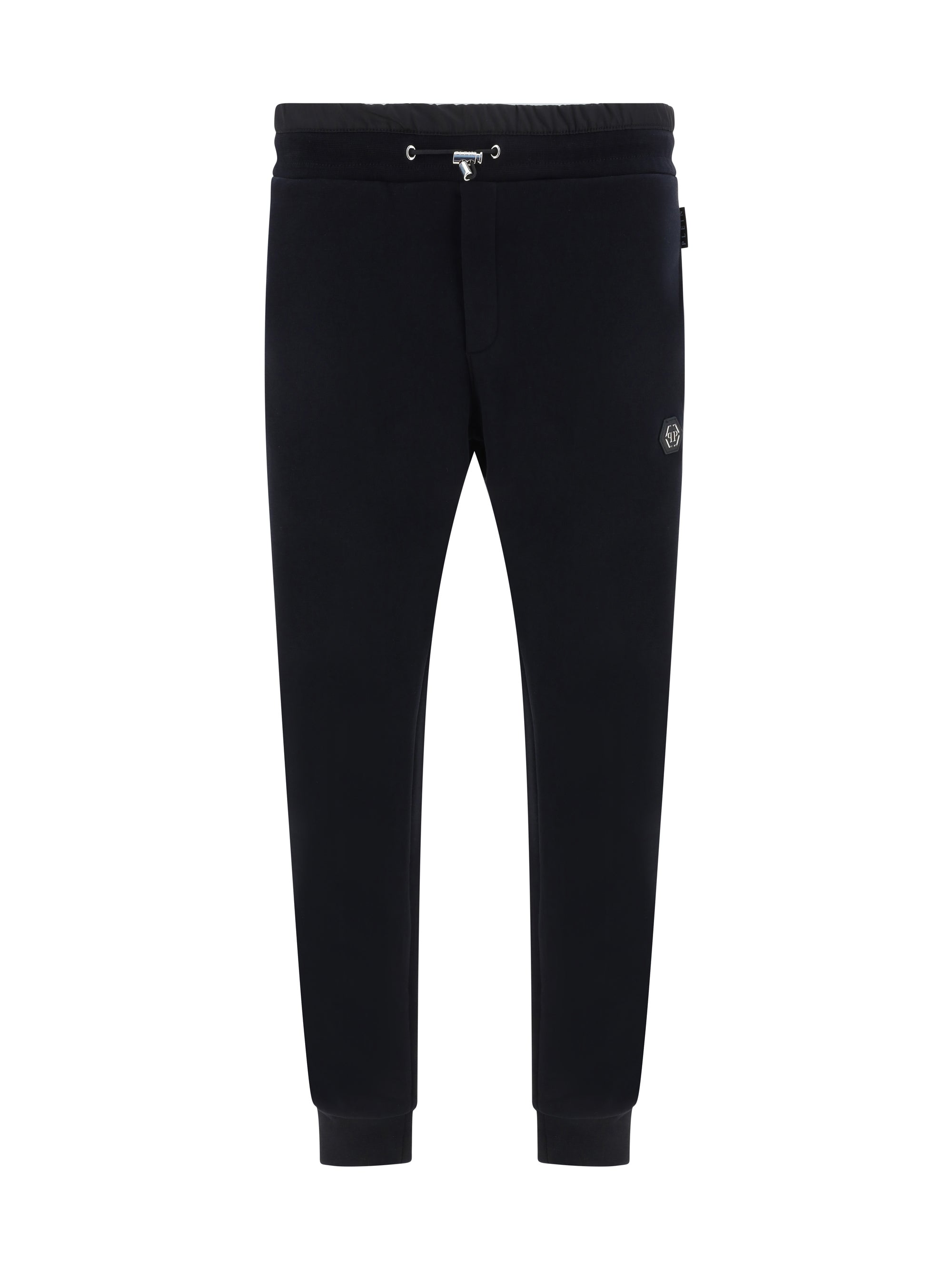 Philipp Plein Cotton Hexagon Embossed Logo Jogger Pants — Black by Philipp Plein