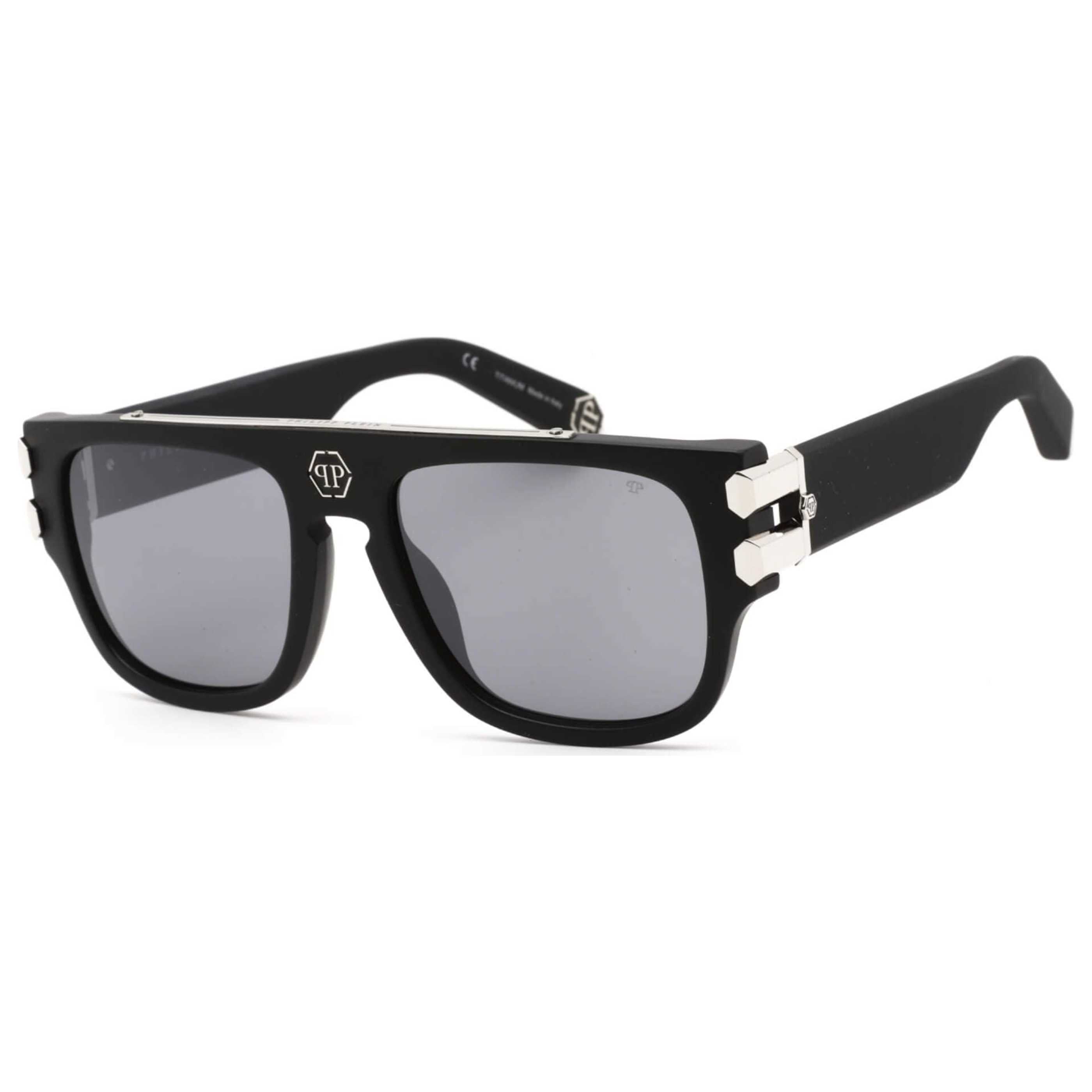 Philipp Plein SPP011V703X Matte Sandblasted Square Sunglasses — Black by Philipp Plein