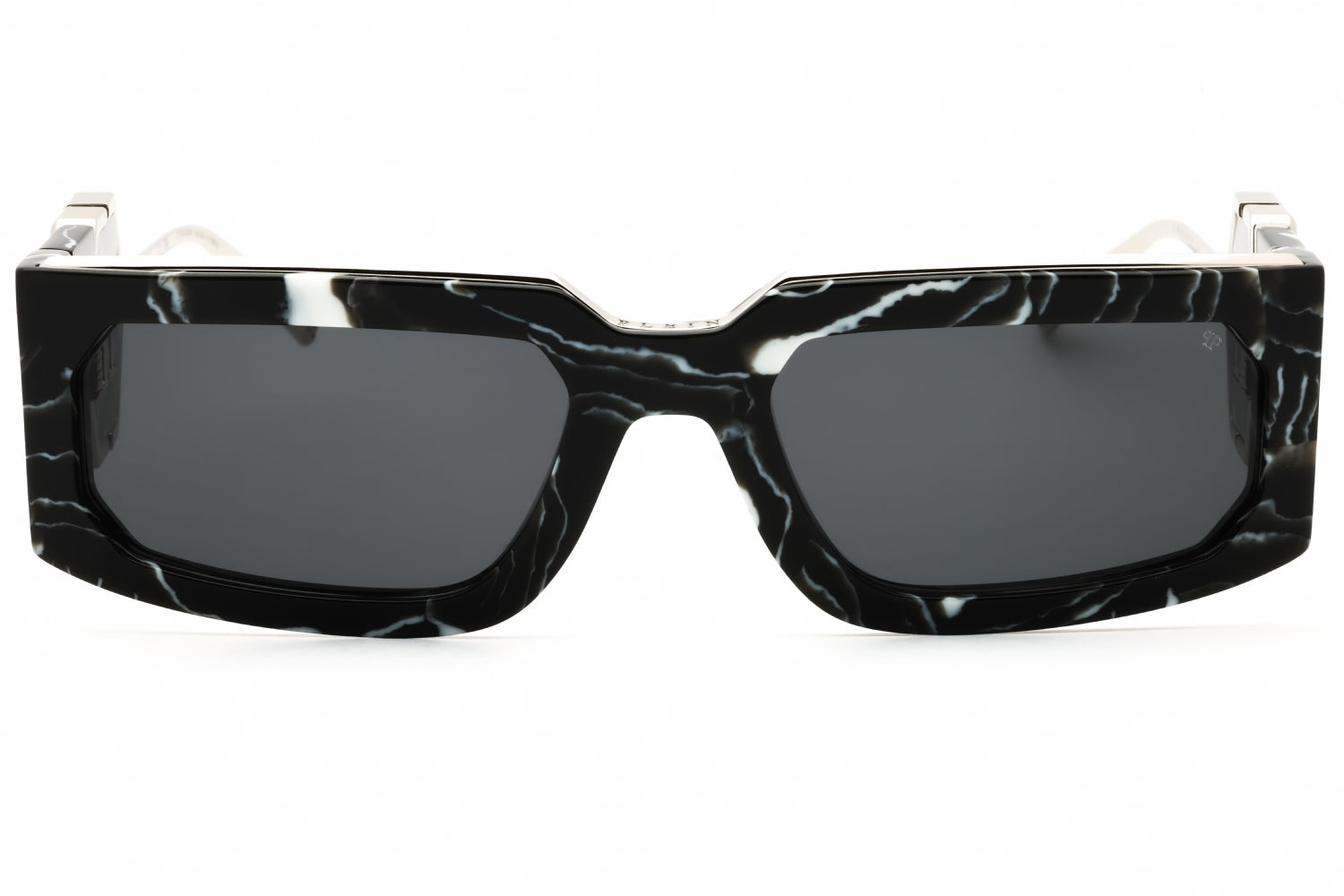 Philipp Plein SPP119M Rectangular Acetate Sunglasses — Black, view 2