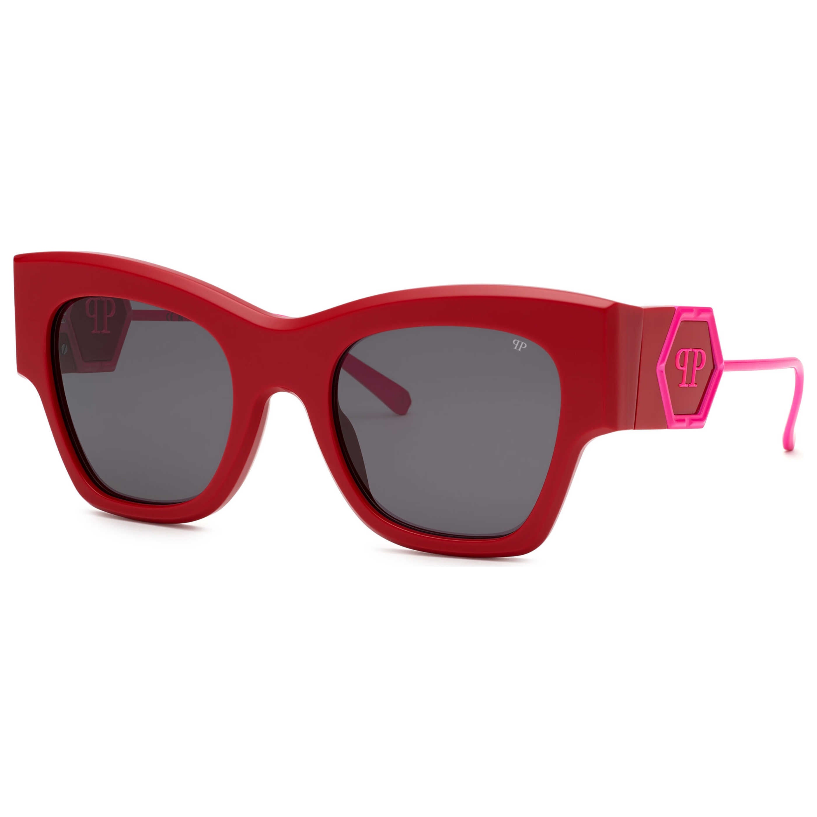 Philipp Plein SPP120M5306Y6 Oversized Cat-Eye Sunglasses — Red by Philipp Plein