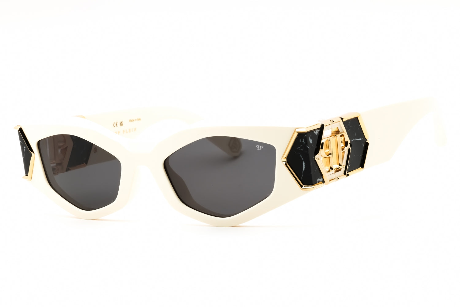 Philipp Plein SPP136M Oval Acetate Sunglasses — Beige by Philipp Plein