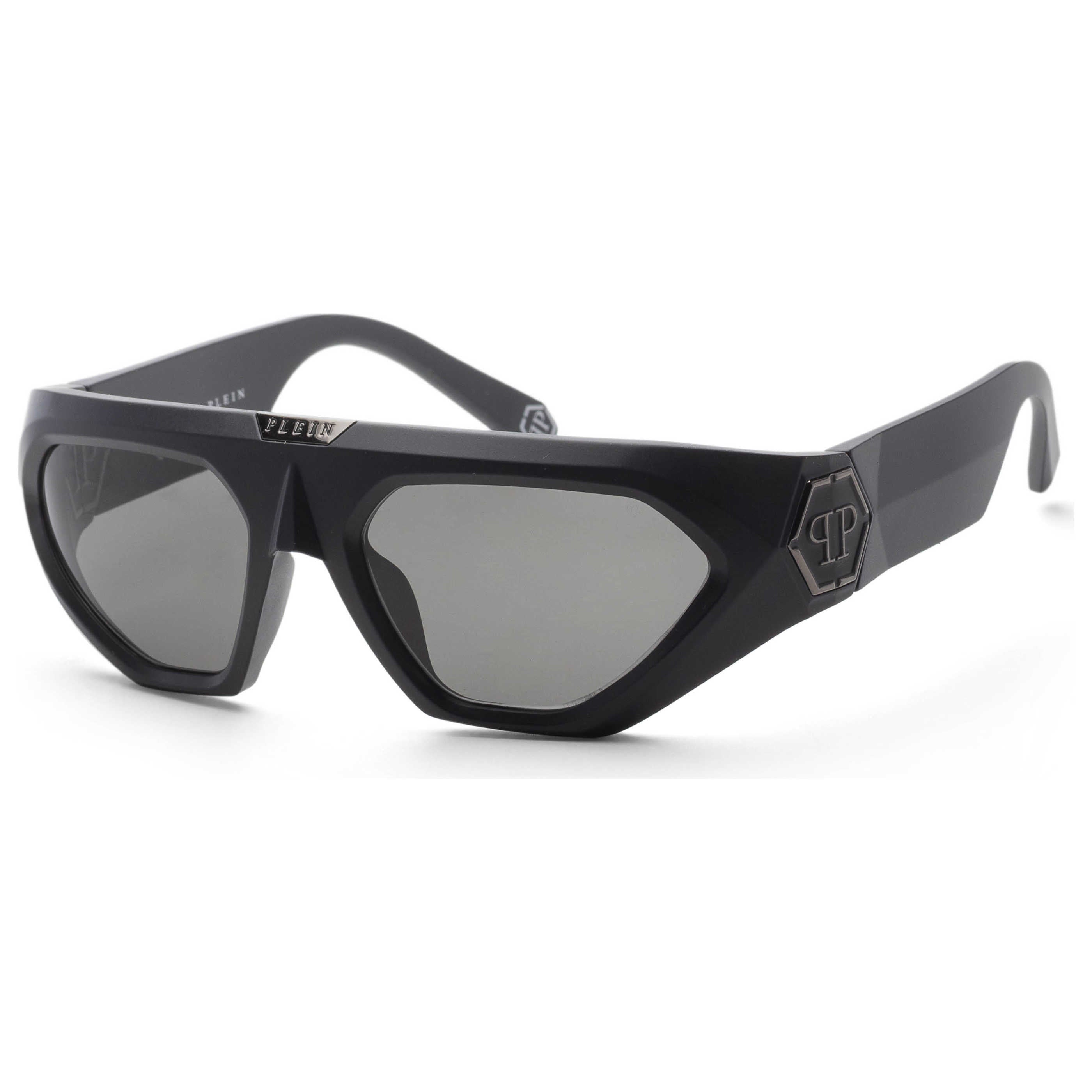 Philipp Plein SPP153580U28 Matte Black Aviator Sunglasses — Black by Philipp Plein