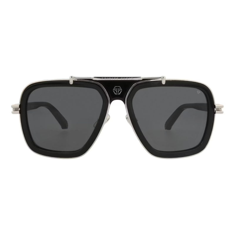 Philipp Plein Aviator Full Rim Sunglasses — Black, view 2