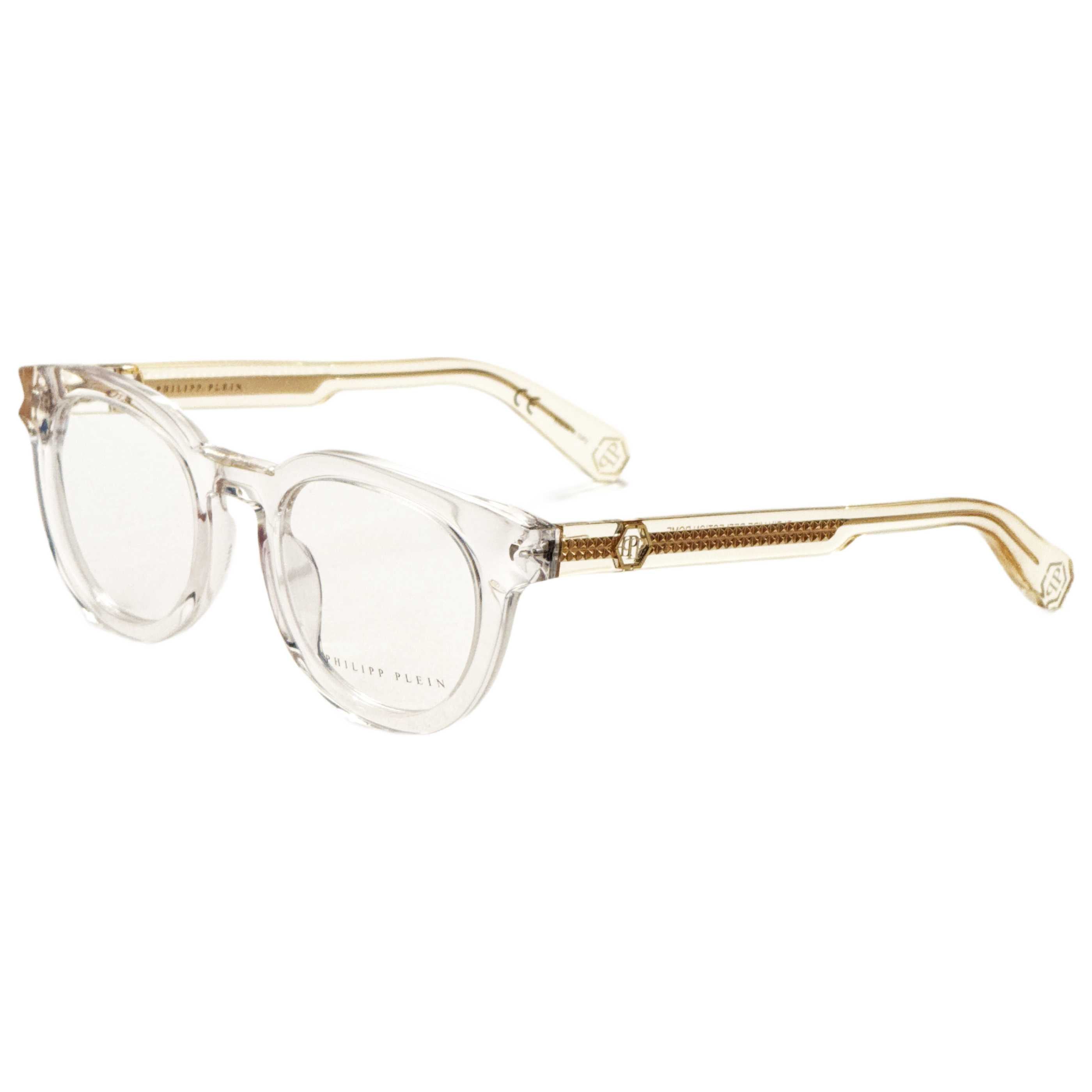 Philipp Plein VPP024V490880 Crystal Round Optical Eyeglasses — Clear by Philipp Plein