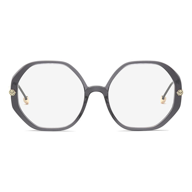 Philipp Plein VPP053S Round Plastic Frame Eyeglasses — Gray by Philipp Plein