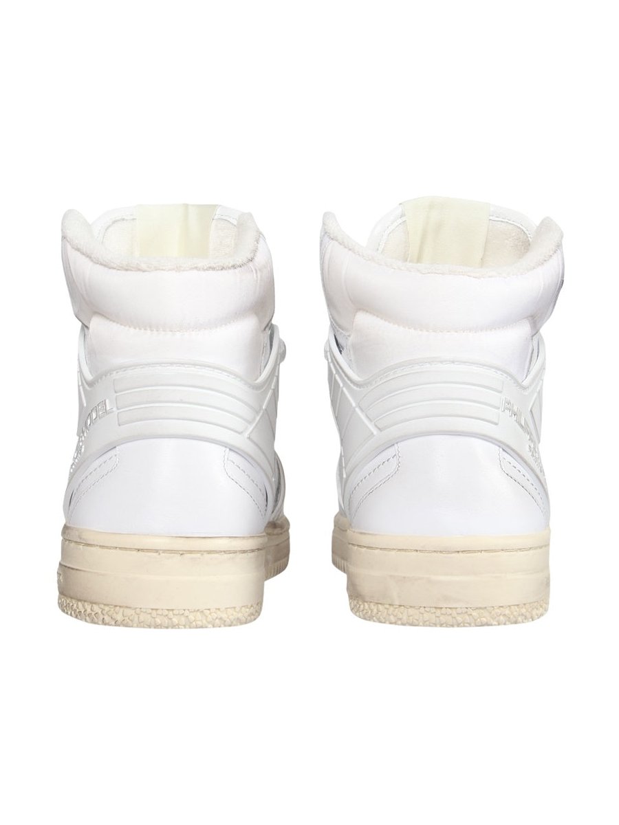 Philippe Model Paris White Leather High-Top Sneaker — White, view 3