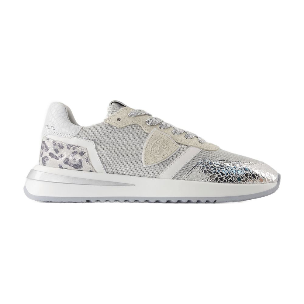 Philippe Model Canvas Animal-Print Low-Top Sneaker — White, view 2