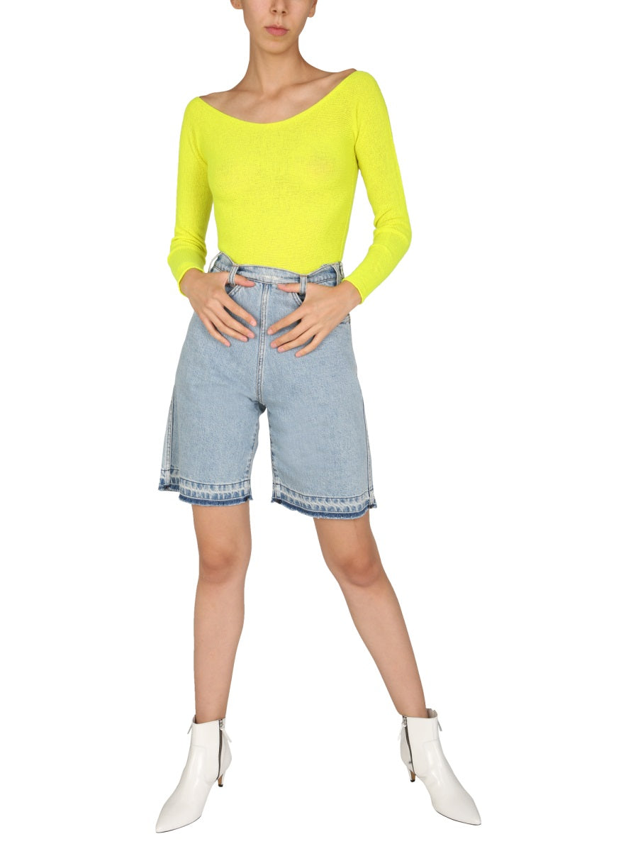 Philosophy Di Lorenzo Serafini Cotton Denim Bermuda Short — Blue by Philosophy Di Lorenzo Serafini