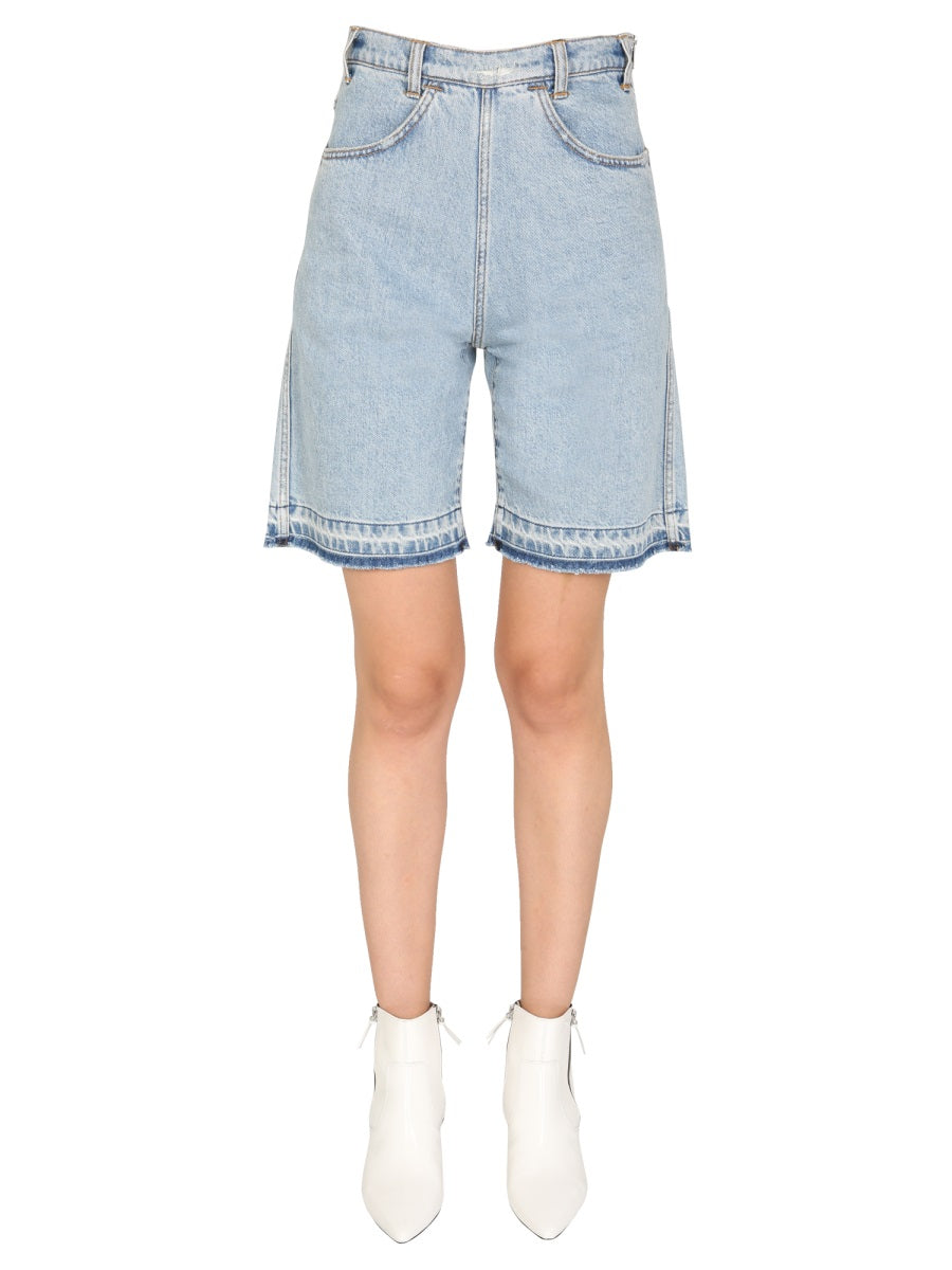Philosophy Di Lorenzo Serafini Cotton Denim Bermuda Short — Blue, view 2
