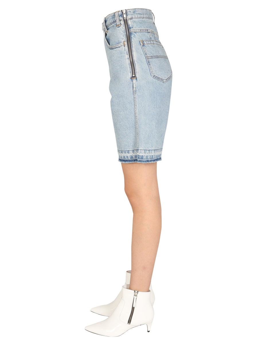 Philosophy Di Lorenzo Serafini Cotton Denim Bermuda Short — Blue, view 3