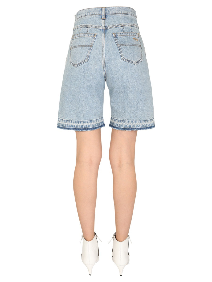 Philosophy Di Lorenzo Serafini Cotton Denim Bermuda Short — Blue, view 4