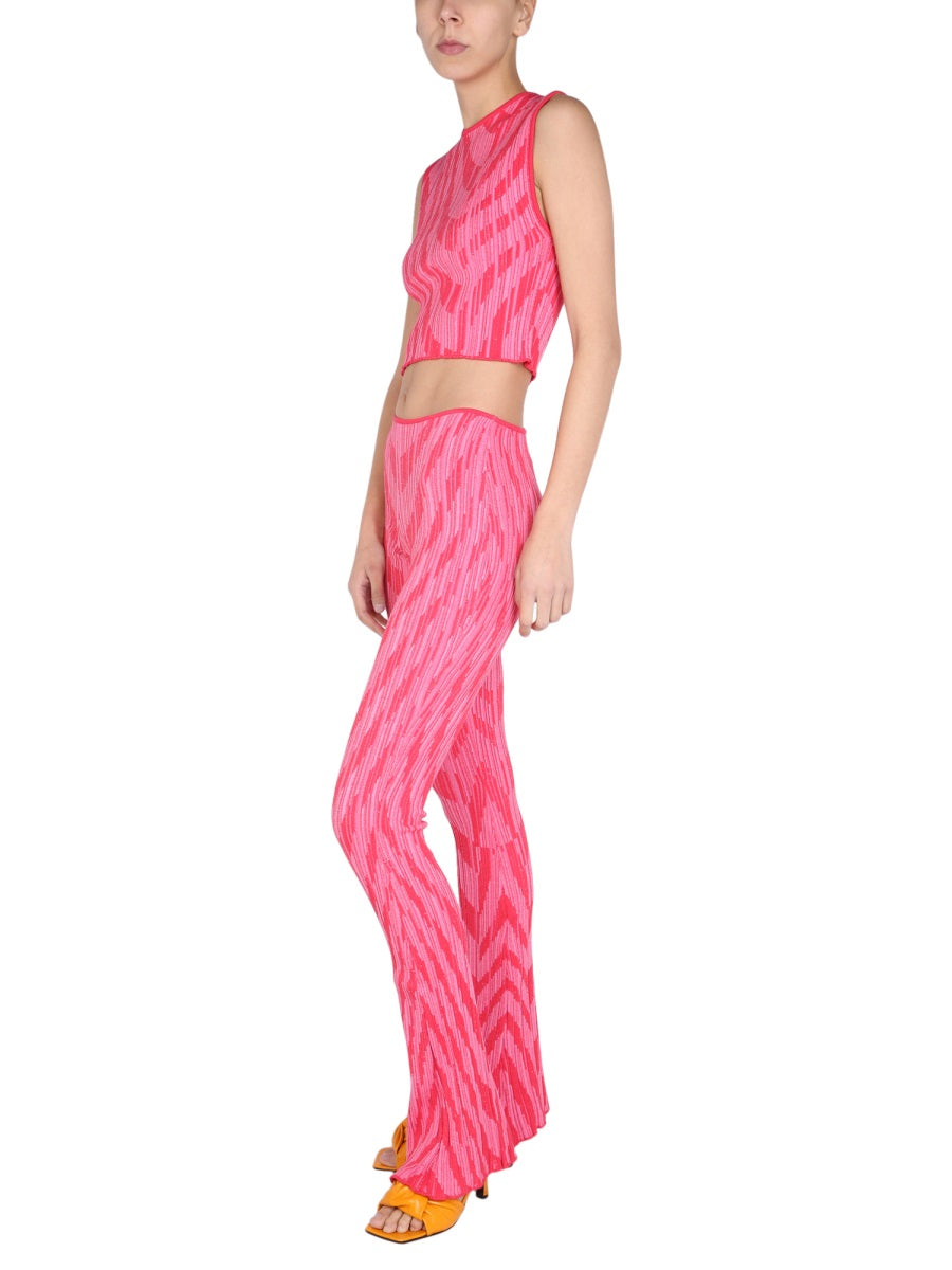 Philosophy Di Lorenzo Serafini Striped Viscose Trousers — Pink by Philosophy Di Lorenzo Serafini