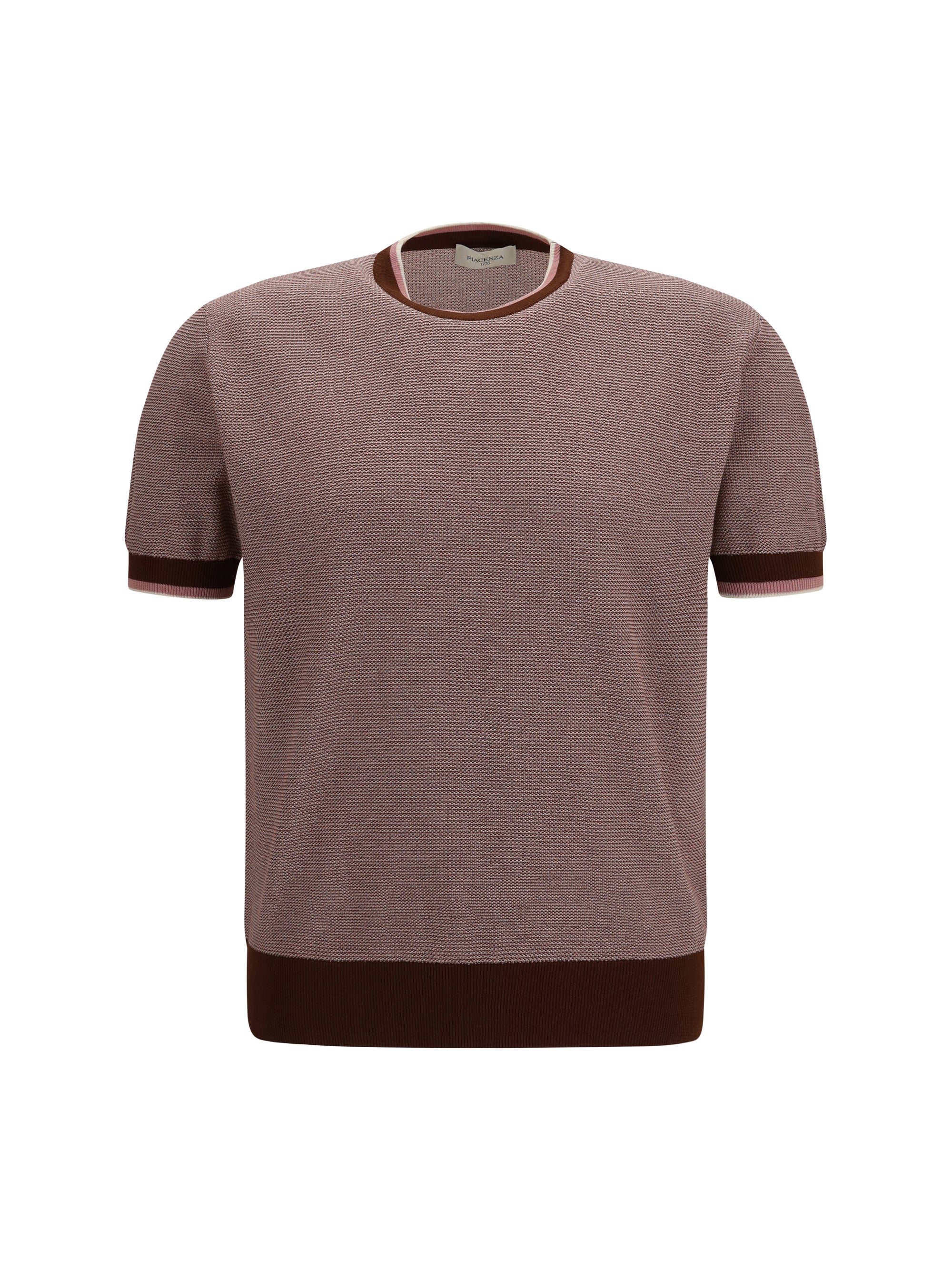 Piacenza Cashmere Textured Cotton Polo — Brown by Piacenza Cashmere
