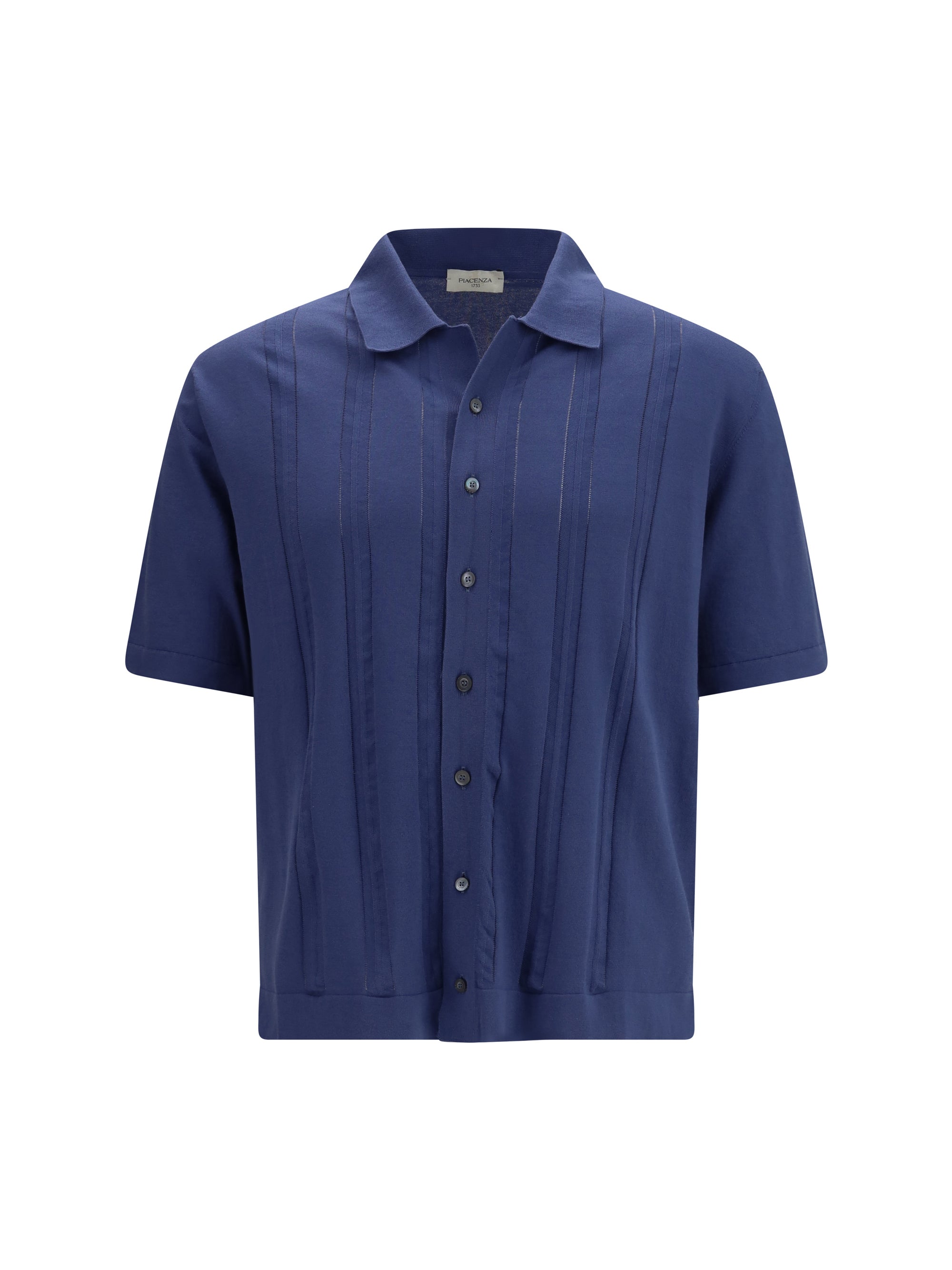 Piacenza Cashmere Ajour-Detailed Cotton Polo Shirt — Navy by Piacenza Cashmere
