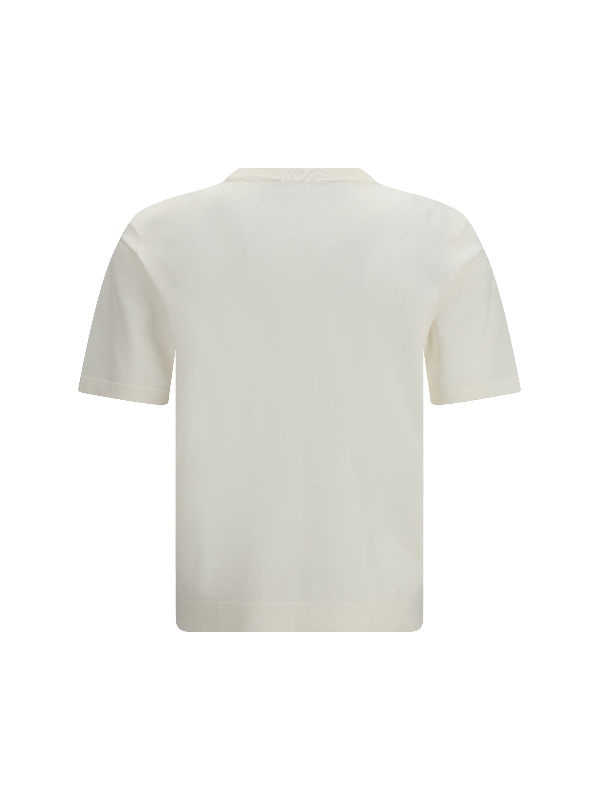 Piacenza Cashmere Cotton Crewneck T-Shirt — White by Piacenza Cashmere