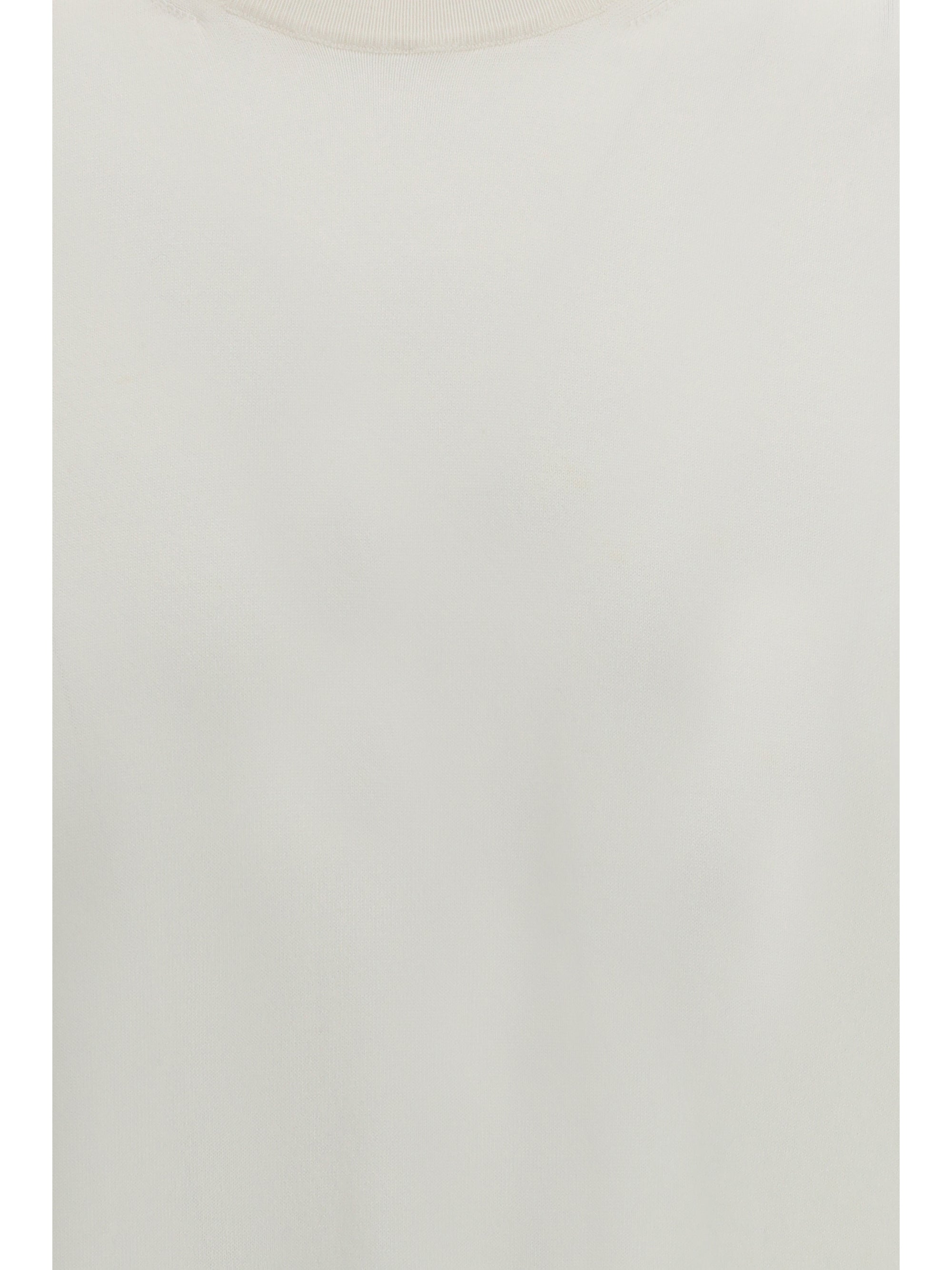 Piacenza Cashmere Cotton Crewneck T-Shirt — White, view 3