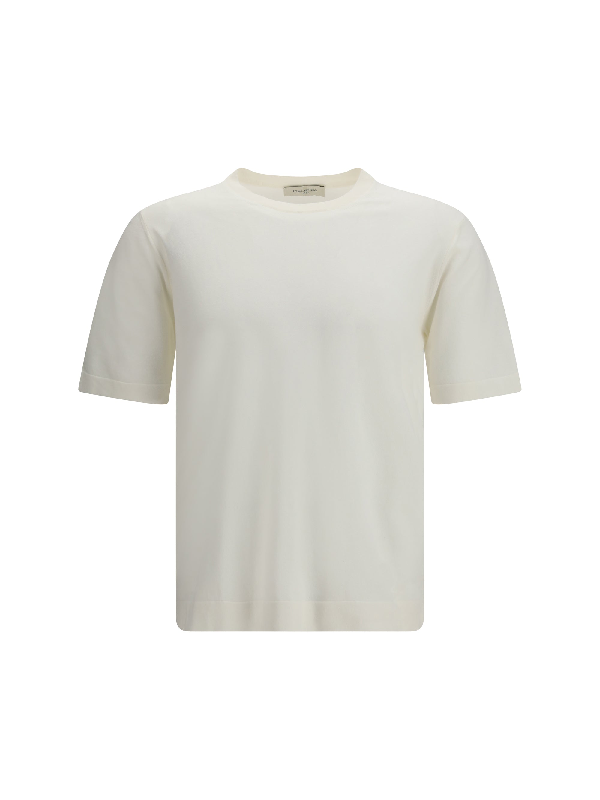 Piacenza Cashmere Short-Sleeve Crewneck Cotton T-Shirt — White by Piacenza Cashmere