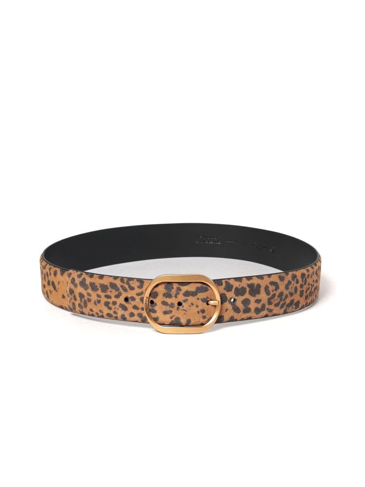 Pinko Leopard Print Calf Leather Belt — Brown by Pinko