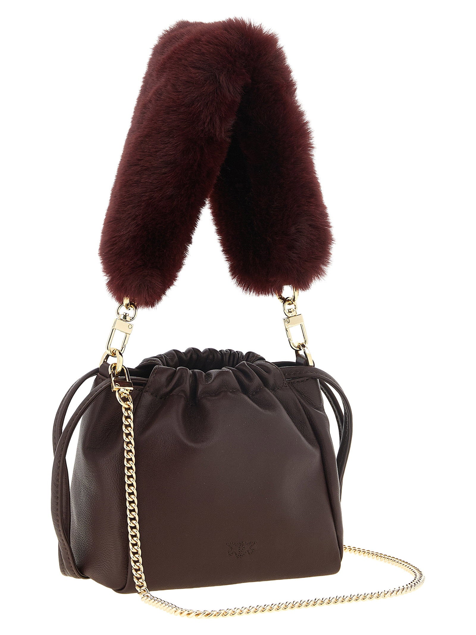 Pinko Nappa Leather Bucket Bag — Black, view 2