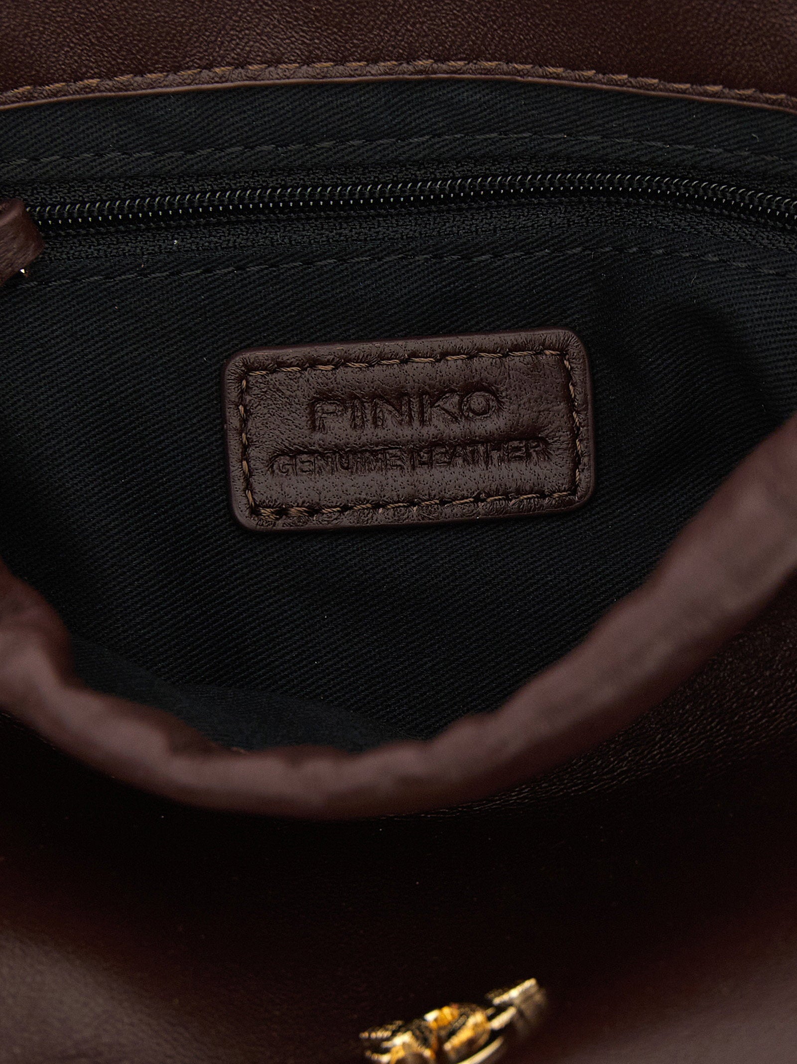 Pinko Nappa Leather Bucket Bag — Black, view 4