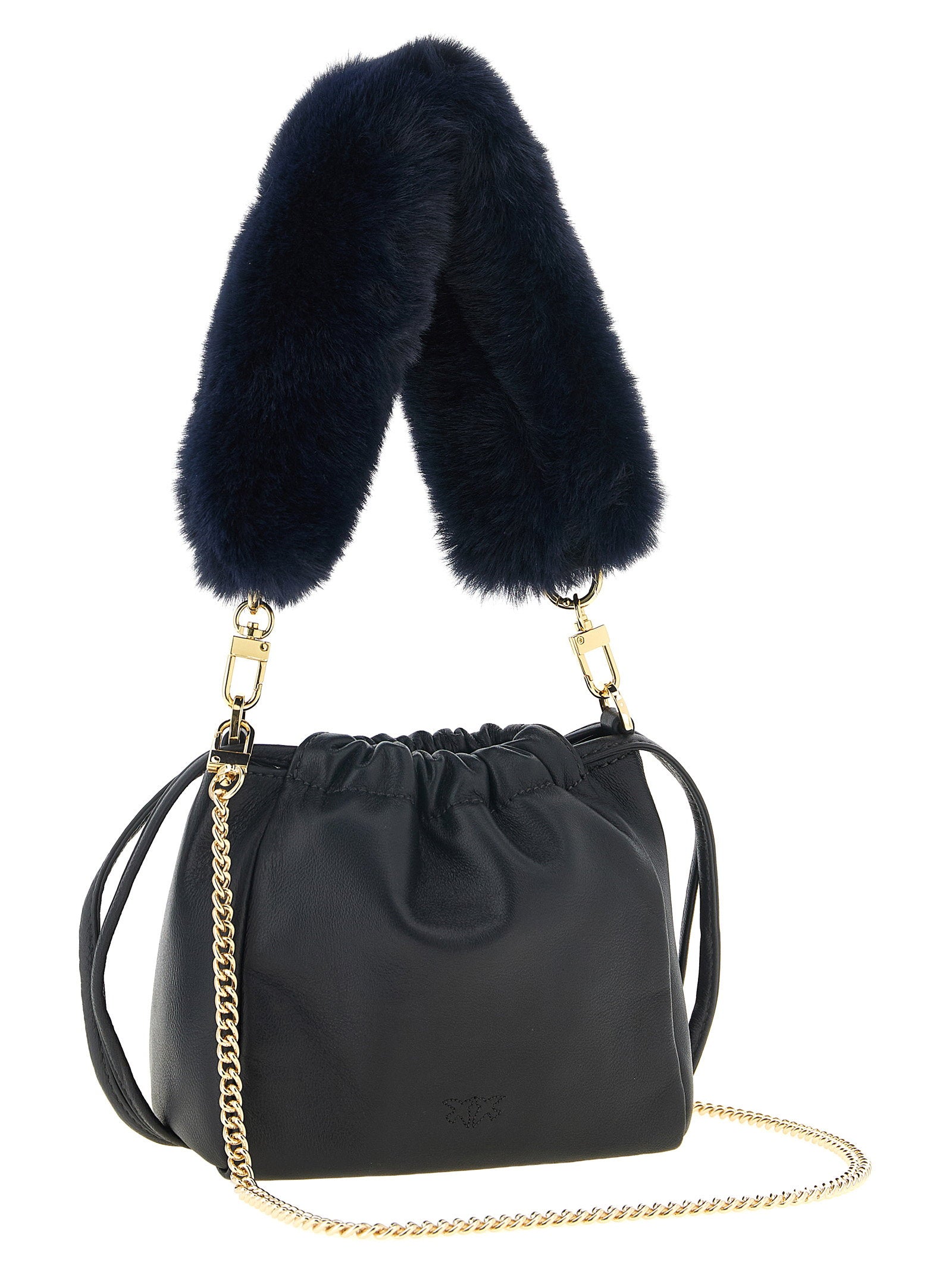 Pinko Nappa Leather Bucket Bag — Black, view 2