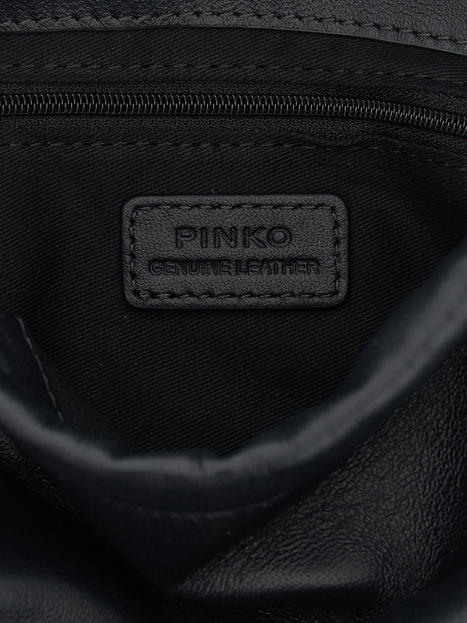 Pinko Nappa Leather Bucket Bag — Black, view 4