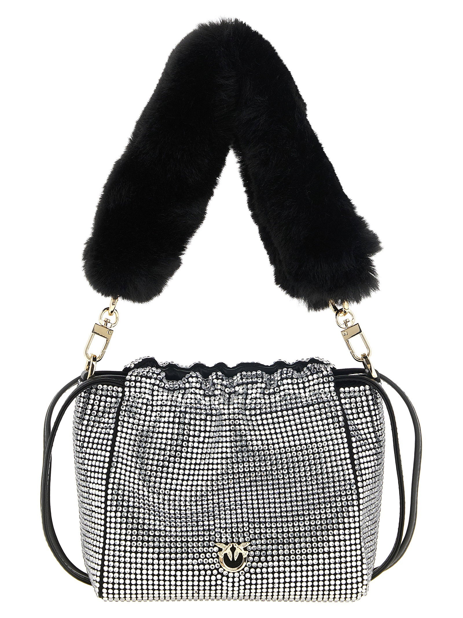 Pinko Fabric Bucket Bag — Black by Pinko