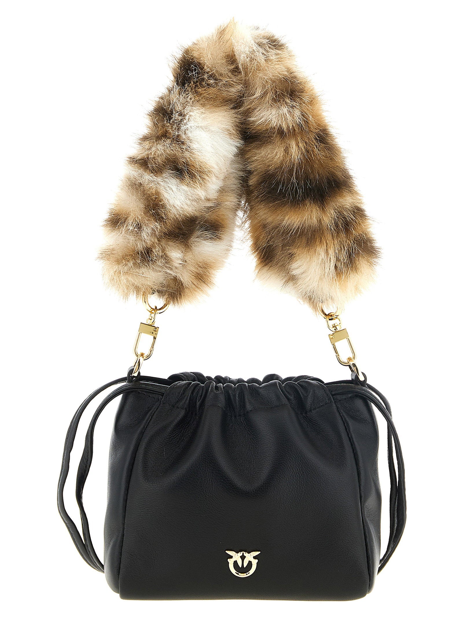 Pinko Nappa Leather Bucket Bag — Black by Pinko