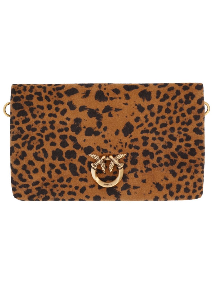 Pinko Animal-Print Polyamide Clutch — Multicolor, view 4