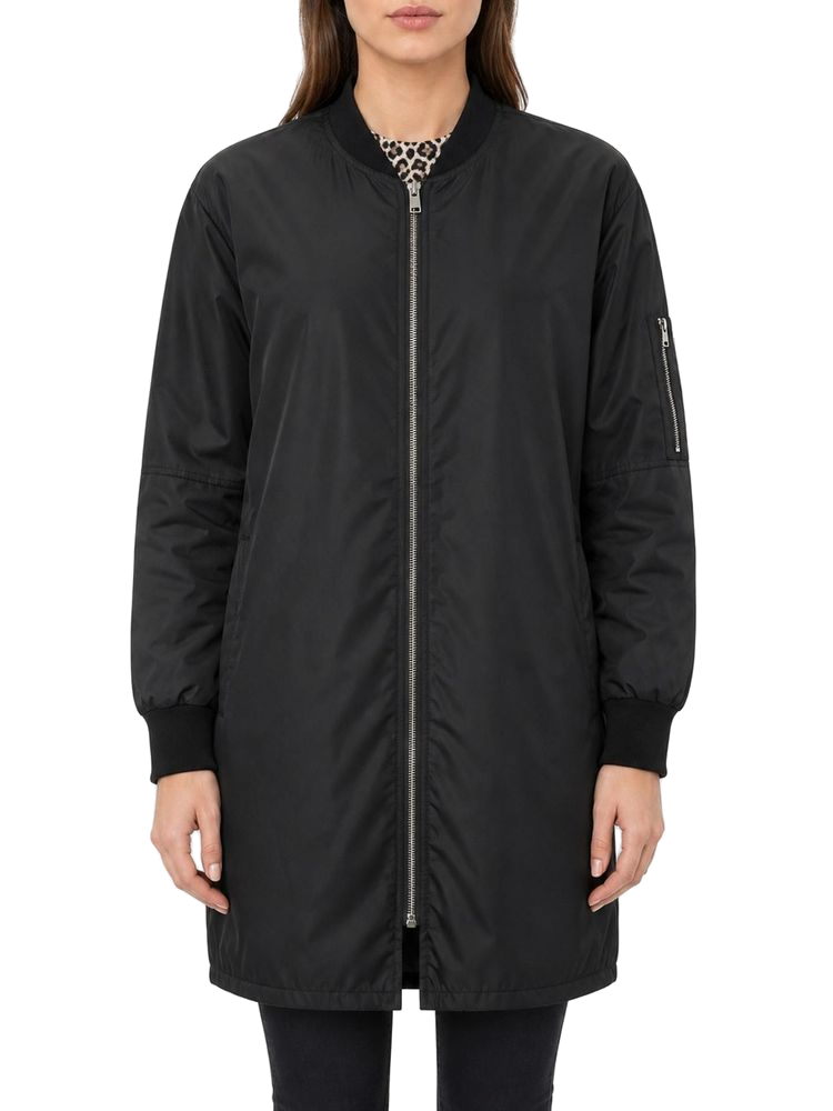 Pinko Oversized Bomber Coat — Black, view 2