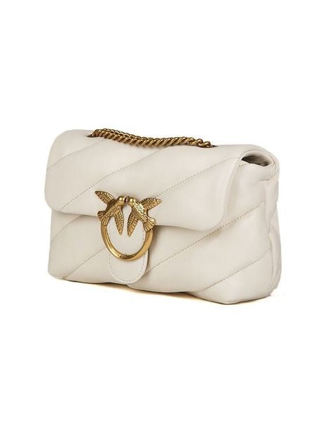 Pinko Nappa Leather Crossbody Bag — White, view 2