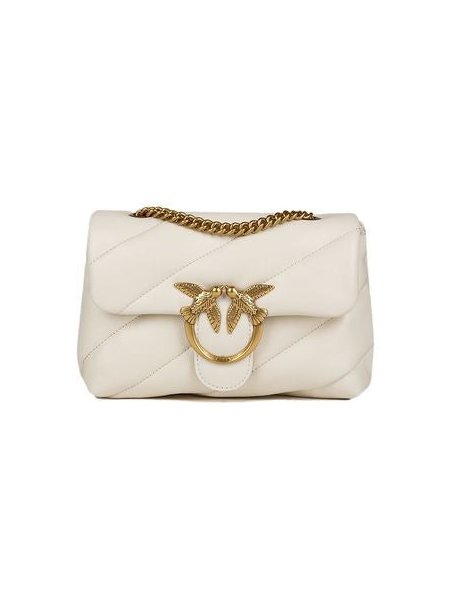 Pinko Nappa Leather Crossbody Bag — White, view 4