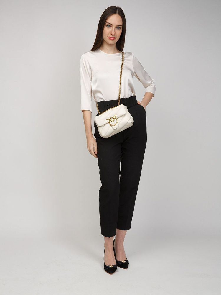 Pinko Nappa Leather Crossbody Bag — White, view 5