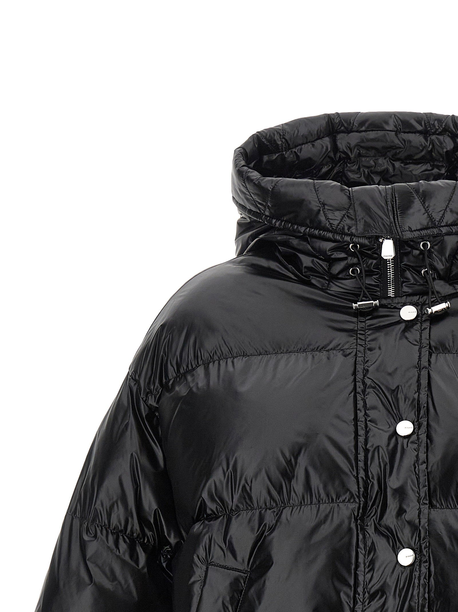 Pinko Impasto Down Jacket — Black, view 3