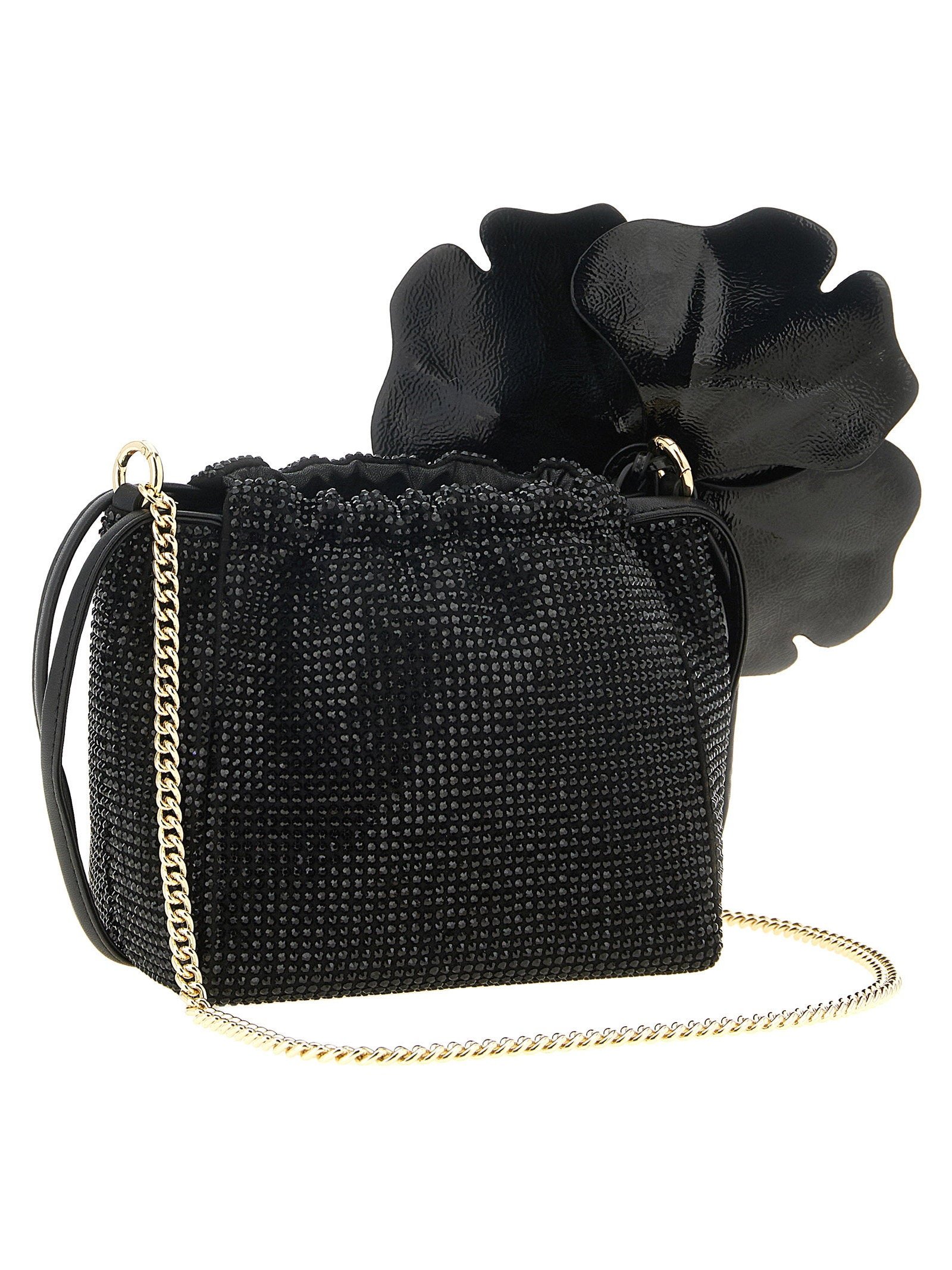 Pinko Flower Bucket Bag — Black, view 2