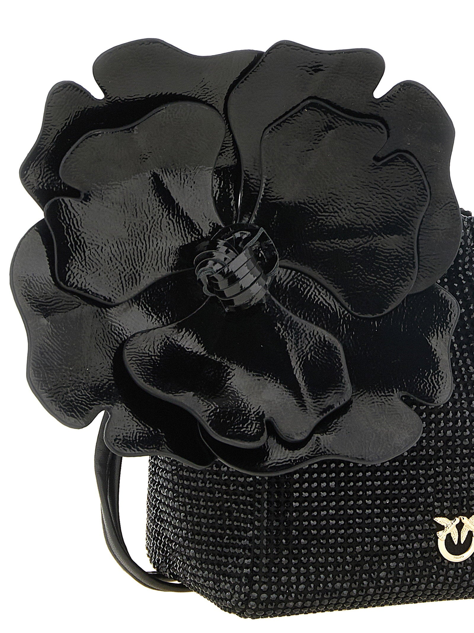 Pinko Flower Bucket Bag — Black, view 3