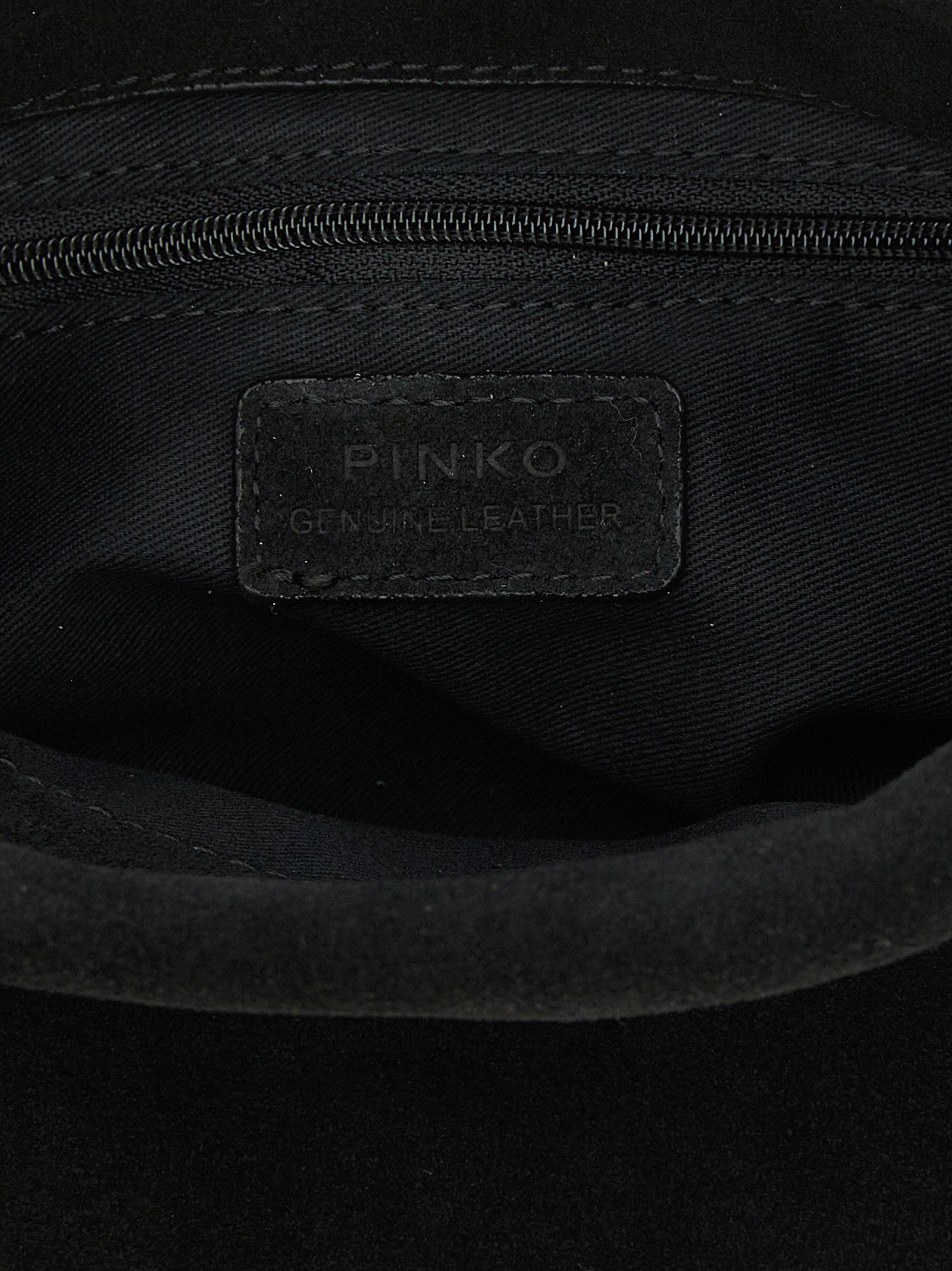 Pinko Flower Suede Clutch — Black, view 4