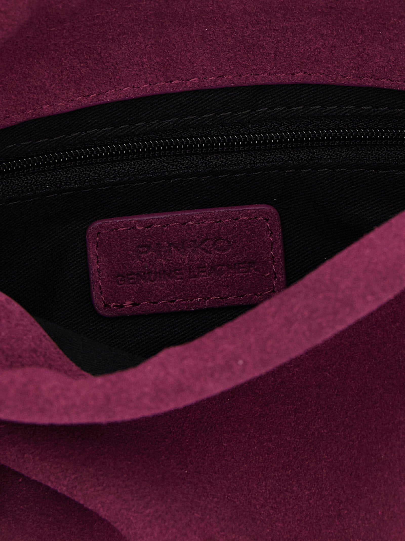 Pinko Flower Suede Clutch — Burgundy, view 4