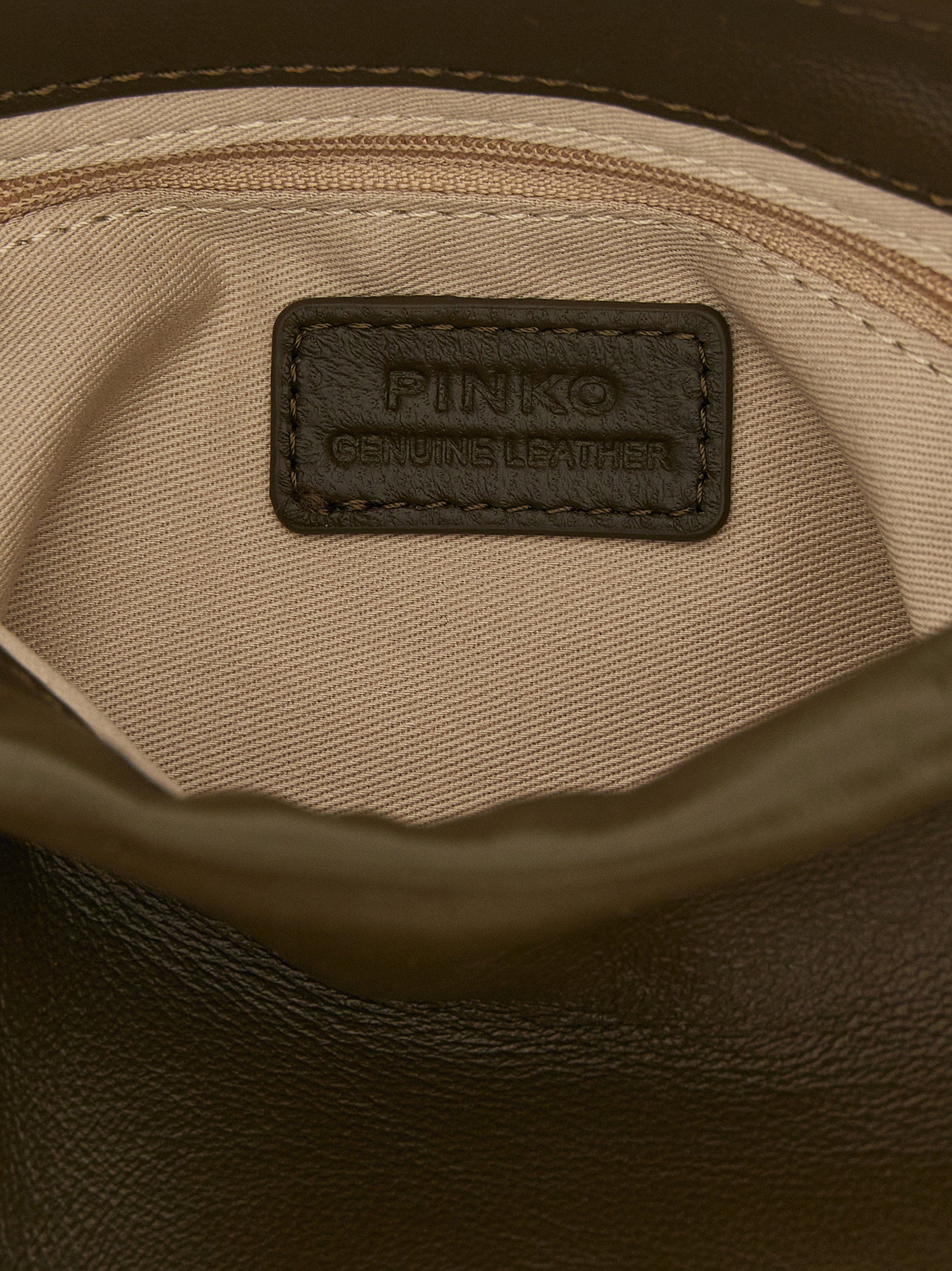 Pinko Flower Leather Clutch — Olive Green, view 4