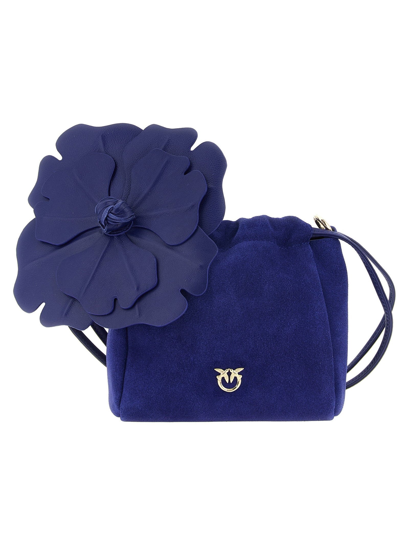 Pinko Flower Suede Pouch — Cobalt Blue by Pinko
